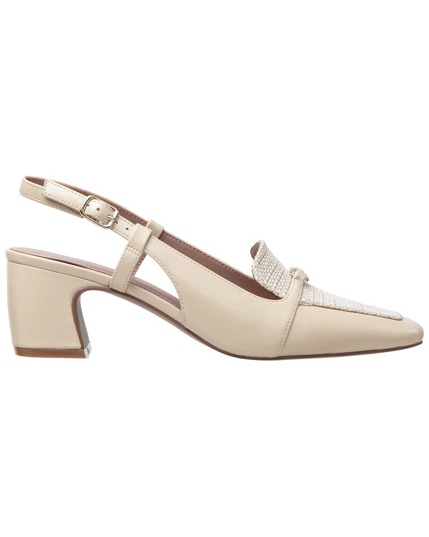 Linea Paolo Cirilla-l Leather Slingback Pump In Nude