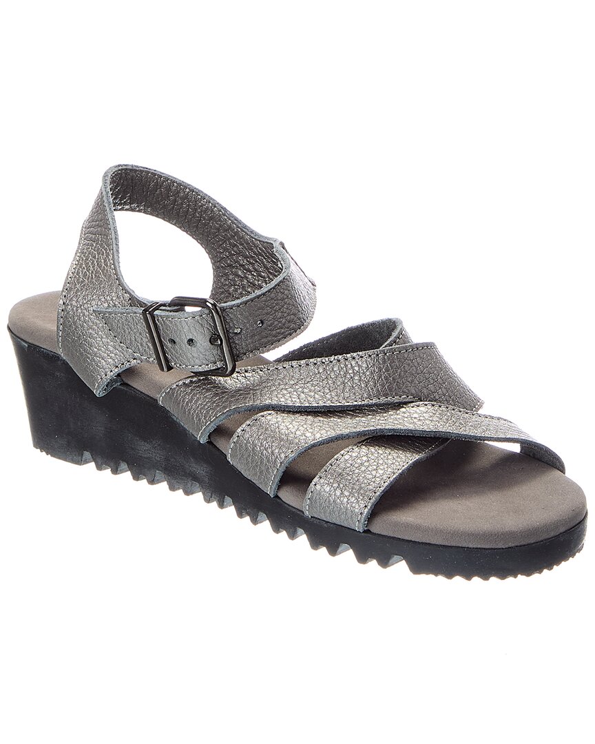 Arche Balbaz Leather Sandal In Iron/etain