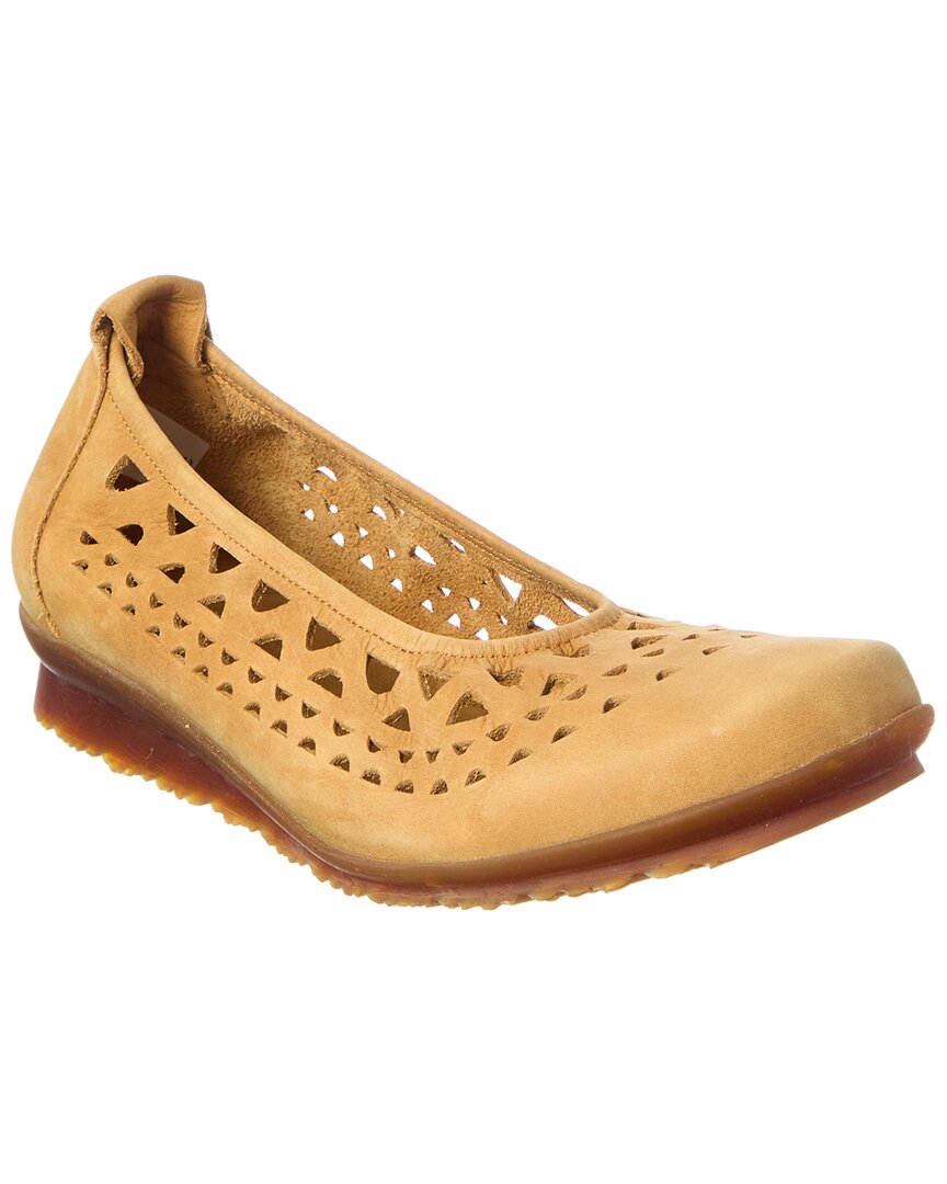 Arche Baraya Leather Flat In Tan