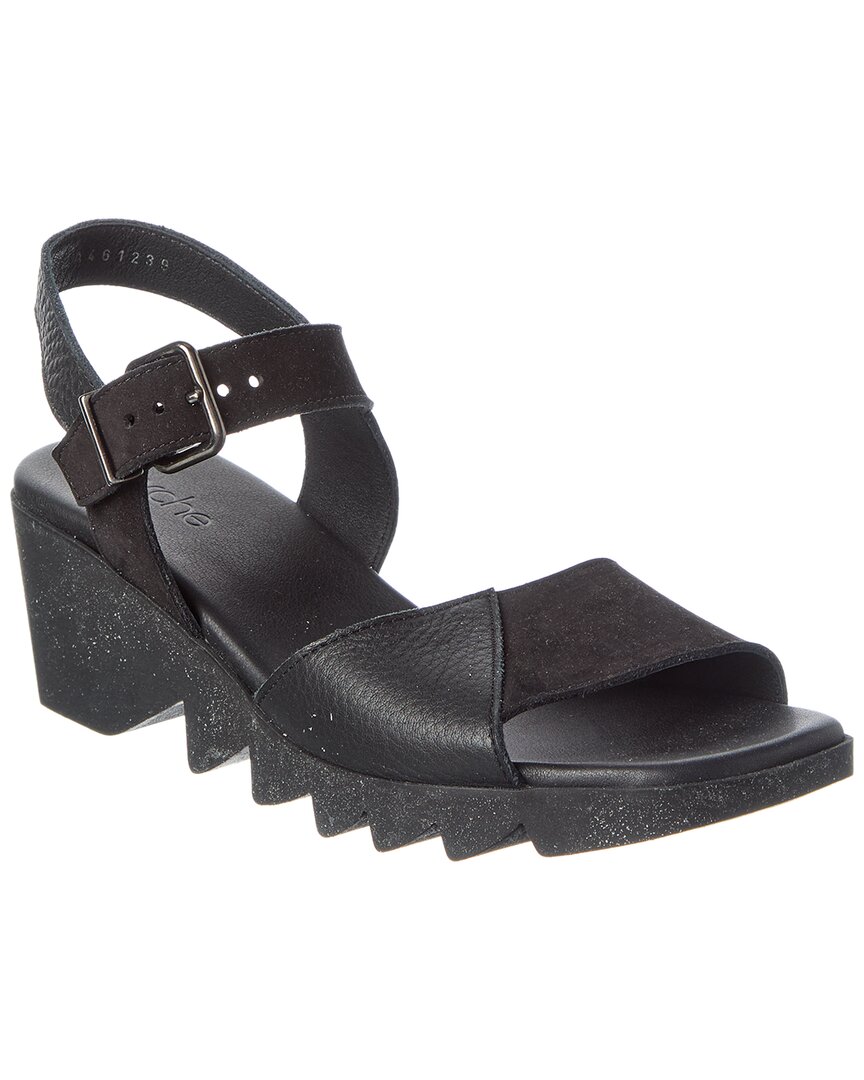 Arche Himzaa Leather Sandal In Black
