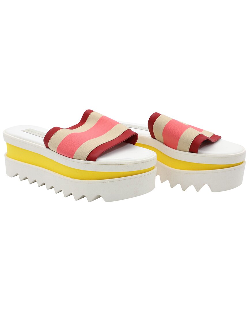 Stella Mccartney Women's Faux Leather Colorblocked Platform Slide (authentic  Pre-loved) In White