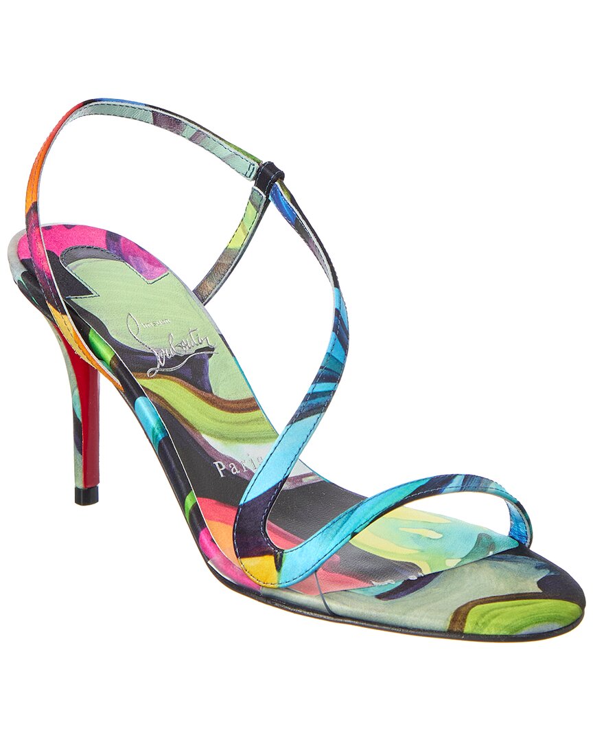 Christian Louboutin Rosa Z 80 Satin Sandal In Multi