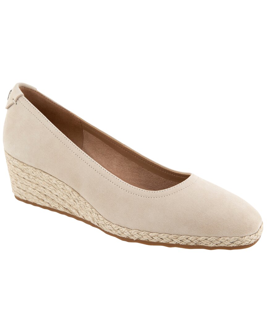 Aerosoles Roma Suede Wedge In Stone Suede