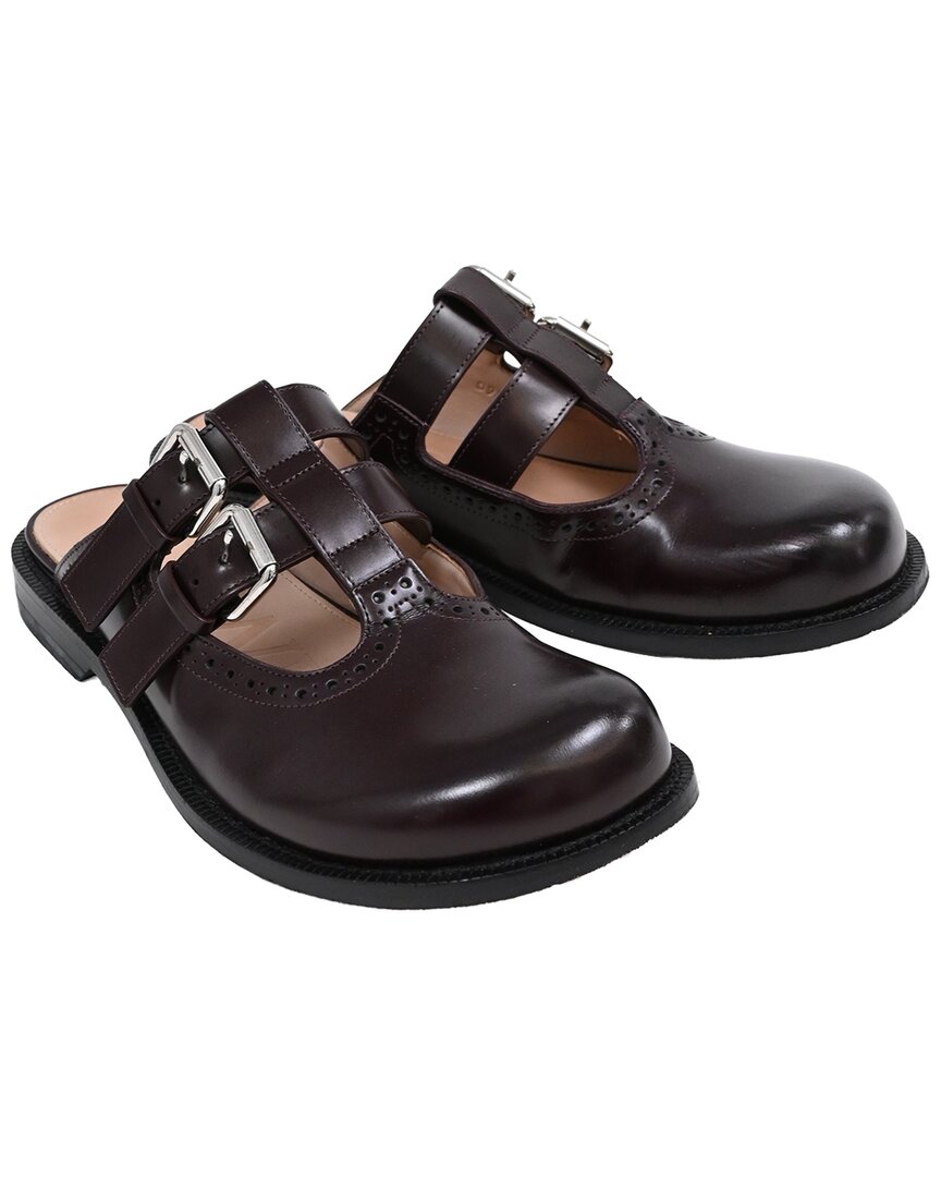 Loewe Women's Leather Campo Mary Jane Mule (authentic Pre-loved) In Blue