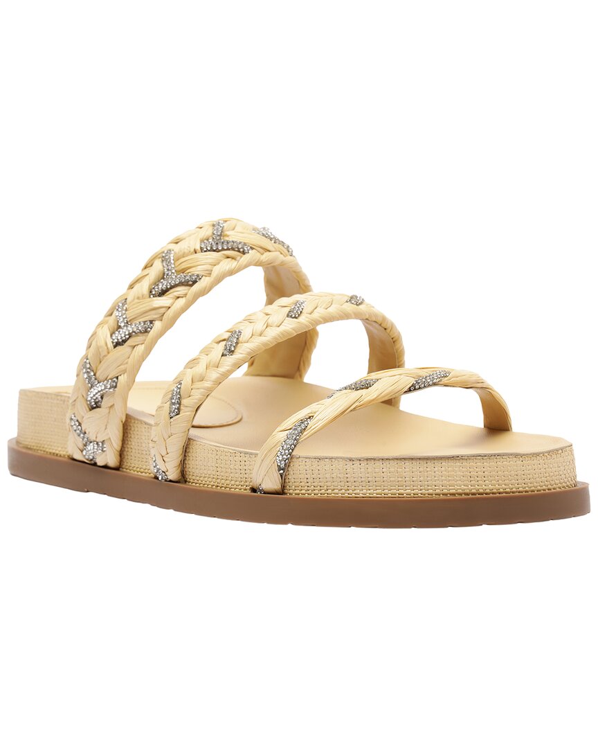 Arezzo Mila Raffia Sandal In Beige