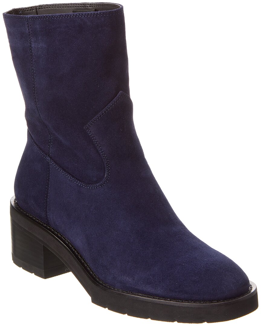 Shop Stuart Weitzman Boulevard Suede Bootie In Blue