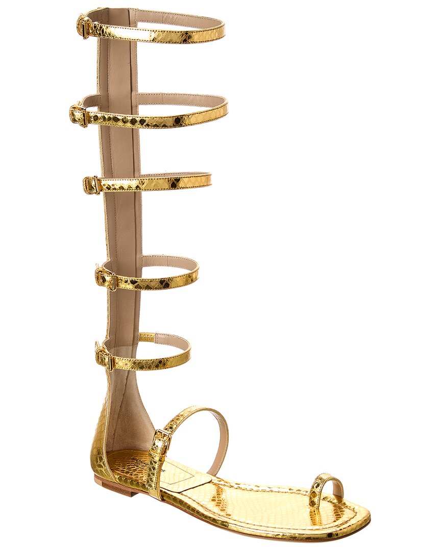 Michael Kors Collection Juliette Python-embossed Leather Gladiator Sandal