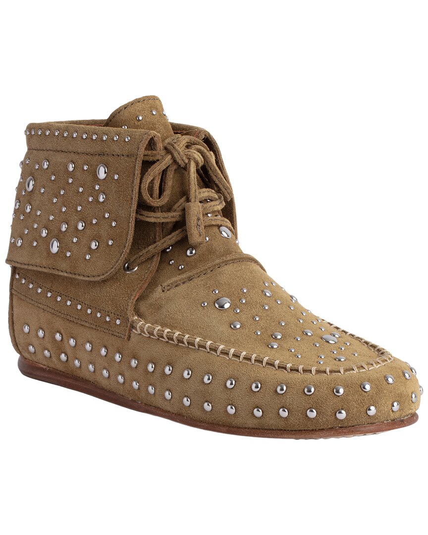 Zadig & Voltaire Santa Fe Dream Studs Suede Bootie In Brown
