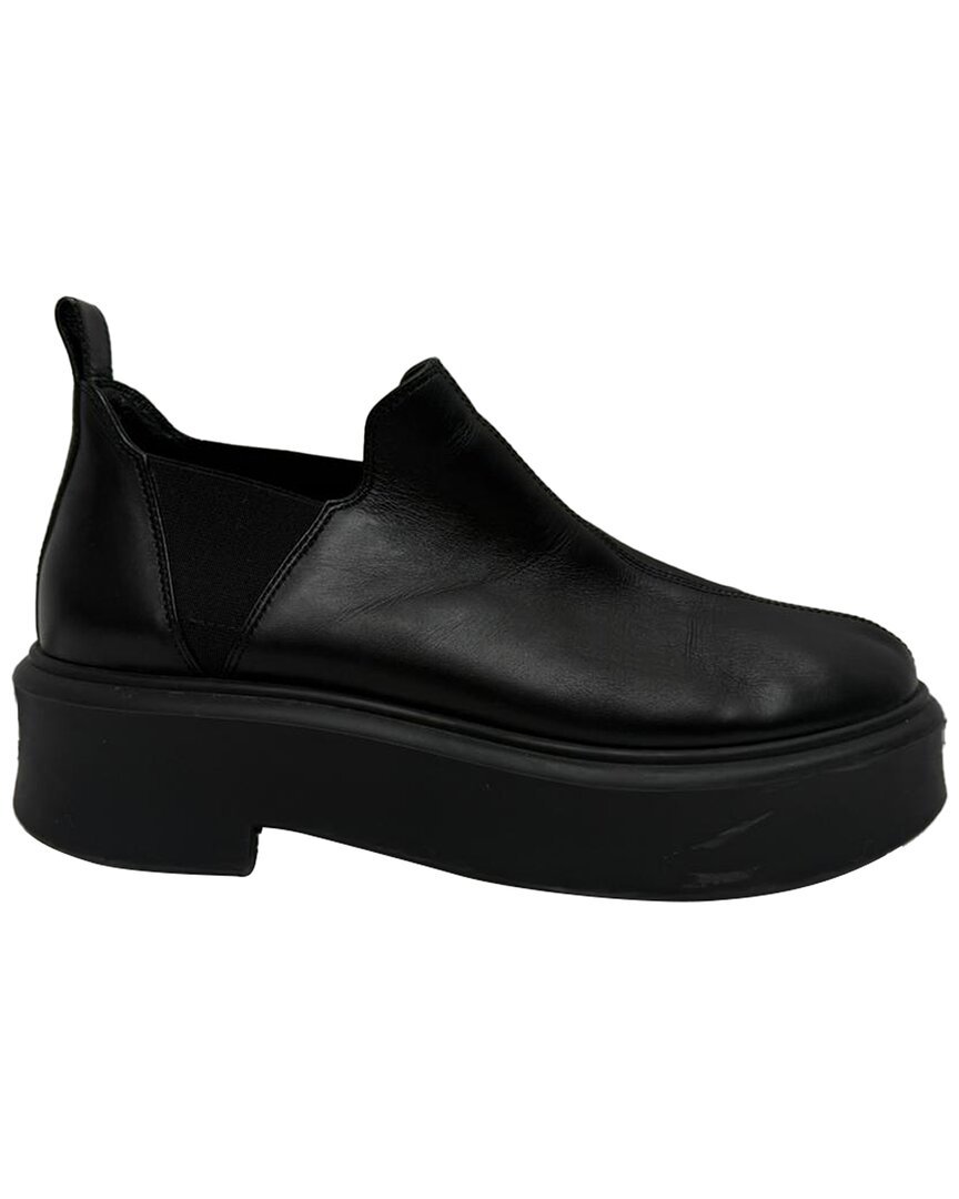 The Row Women's Leather Robin Flatform Ankle Boot (authentic Pre-loved) In Black