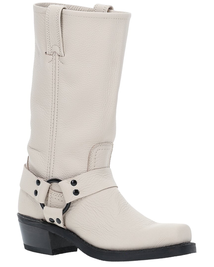 Frye Harness 12in Leather Boot In White