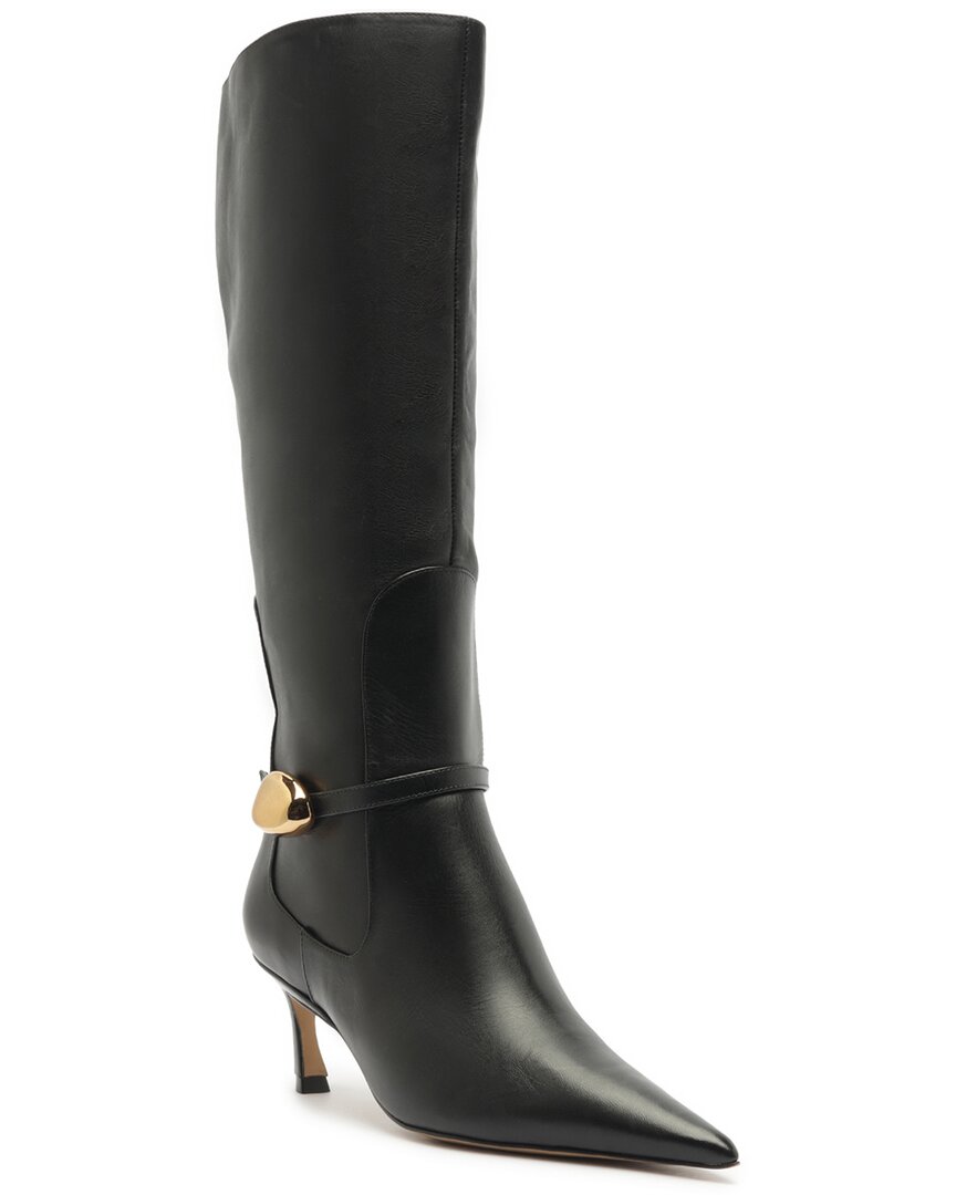 Arezzo Farah Leather Boot In Black