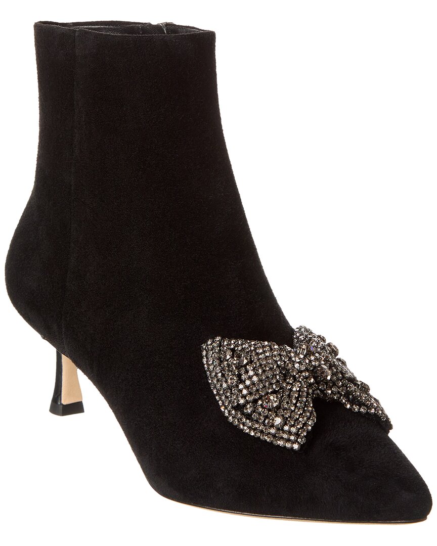 Shop Tory Burch Embellished Suede Boot In Black