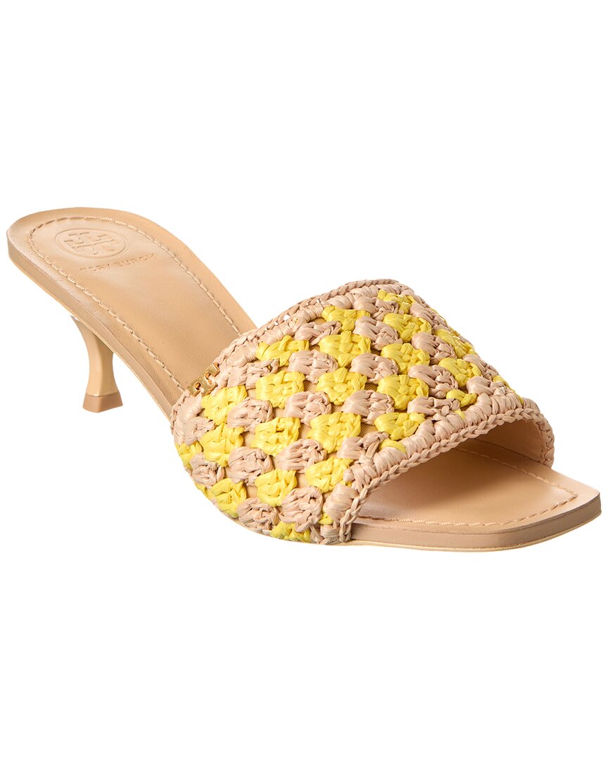 Tory Burch Crochet Raffia Sandal In Brown | ModeSens