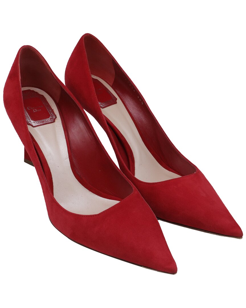 Dior Women's Suede Essence Pump (authentic Pre-loved) In Burgundy