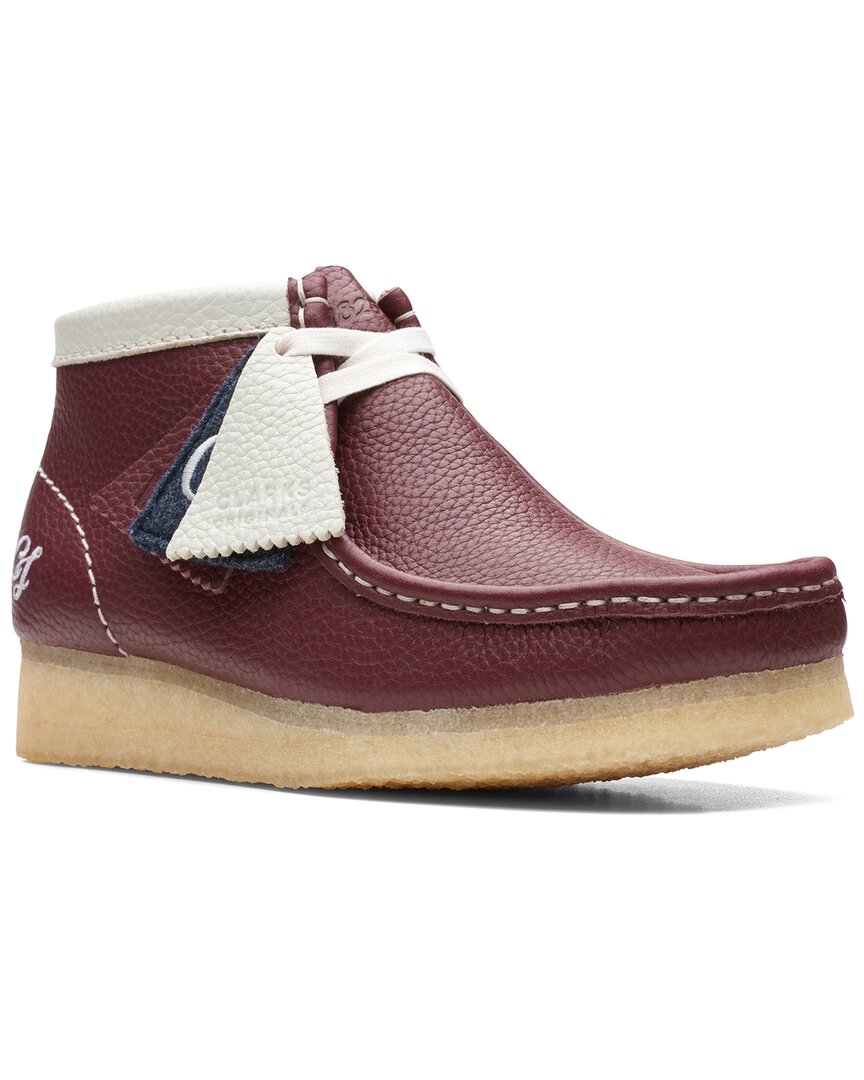 Wallabee Boot. Leather Bootie In Red