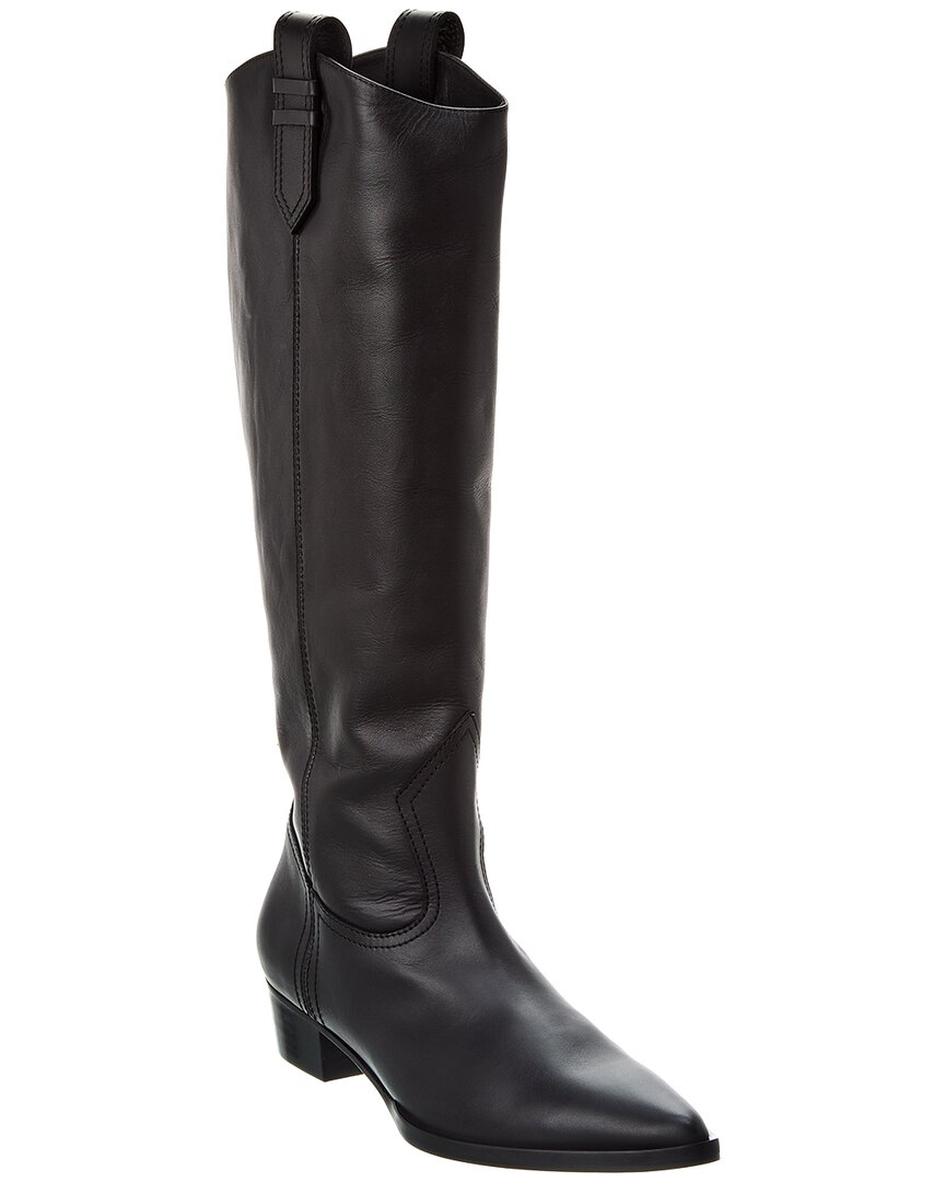 Frame Denim Le Dallas Leather Knee-high Boot In Black