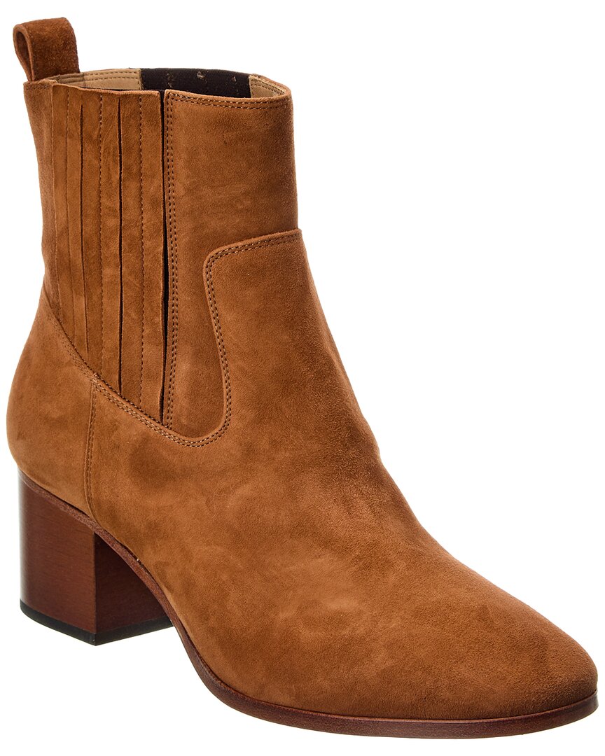 Frame Le Rue Suede Ankle Boots In Brown