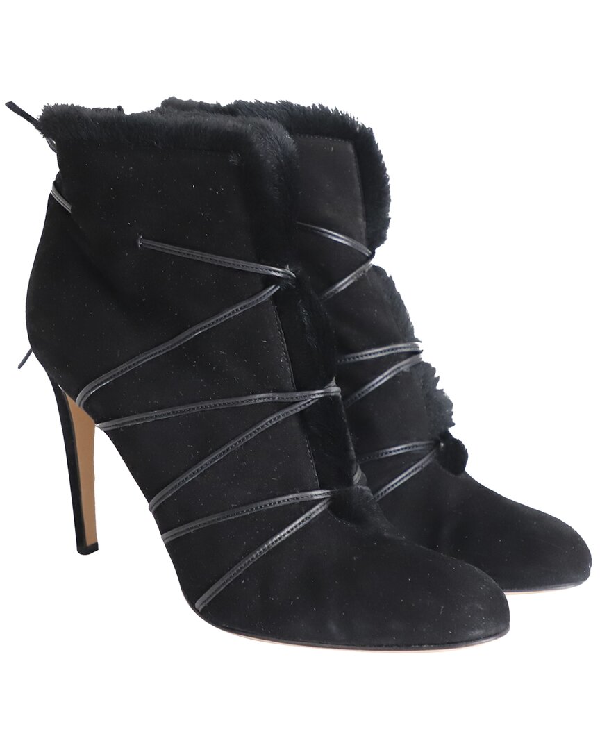 Gianvito Rossi Aspen Lace-up Ankle Booties In Black Suede In Black