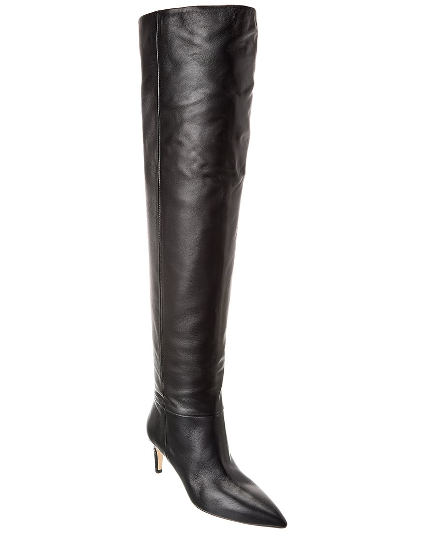 Paris Texas Stiletto Leather Over-the-knee Boot In Black