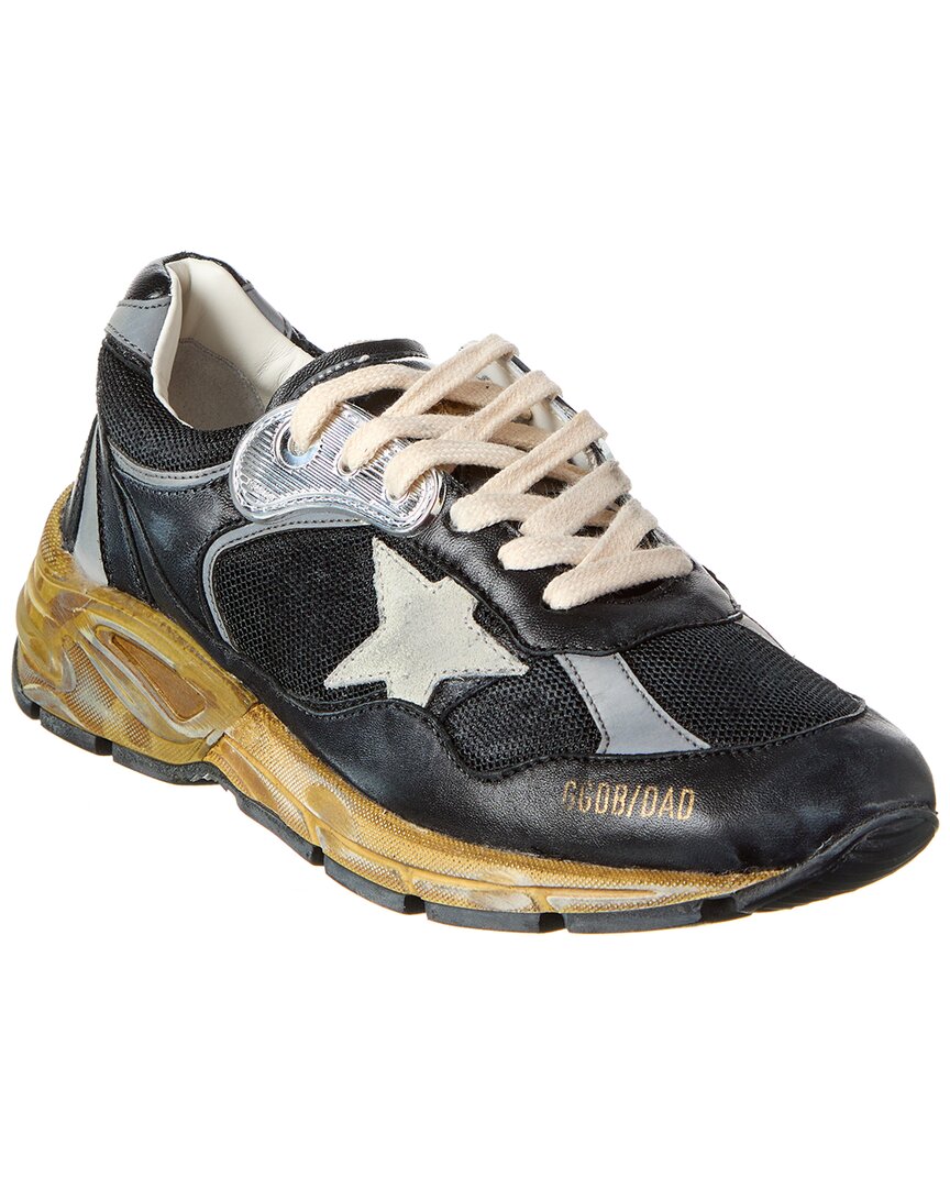 Golden Goose Distressed Suede Star Sneakers With Contrast Sole In Blue