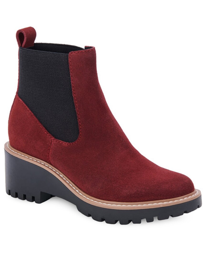 Dolce Vita Suede Bootie In Red