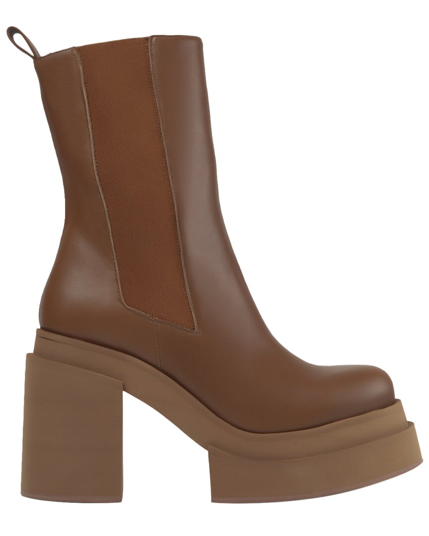 Shop Paloma Barceló Paloma Barcelo Selene Leather Boot In Brown