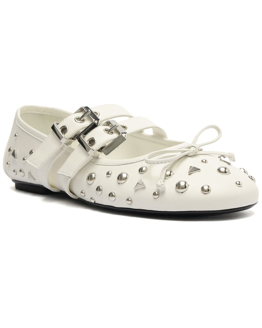 Schutz Sarita Leather Flat In White