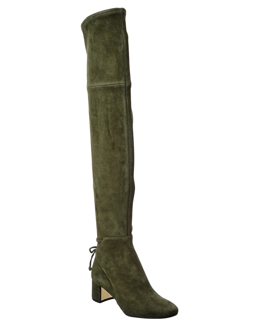Tory Burch Laila 45mm Suede Over-the-knee Boot In Green | ModeSens