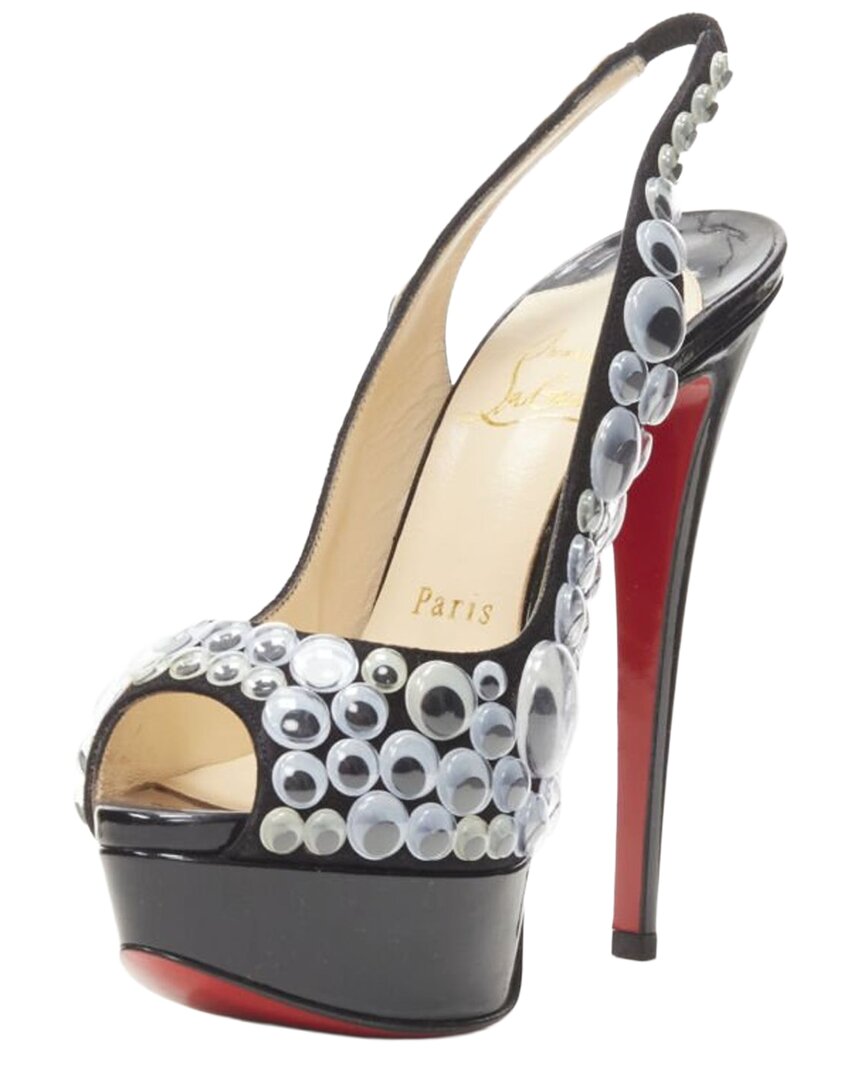 Christian Louboutin Women's Patent Leather Sling Platform (authentic Pre-  Loved)
