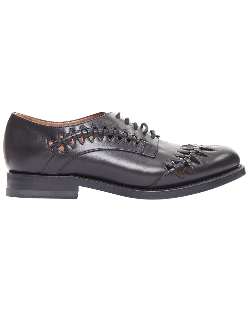 Alaïa Women's Leather Goodyear Braided Brogue (authentic Pre-loved) In Brown