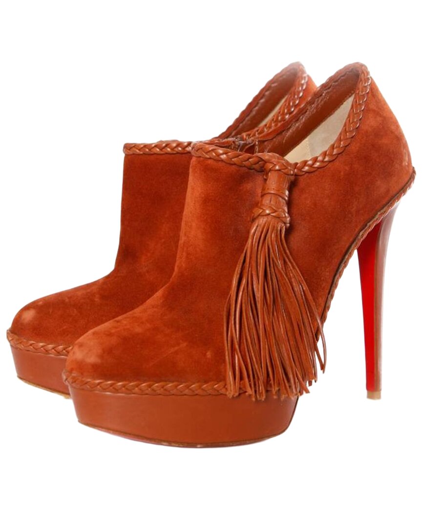 Christian Louboutin Women's Suede Platform Shoot (authentic Pre-loved) In Brown