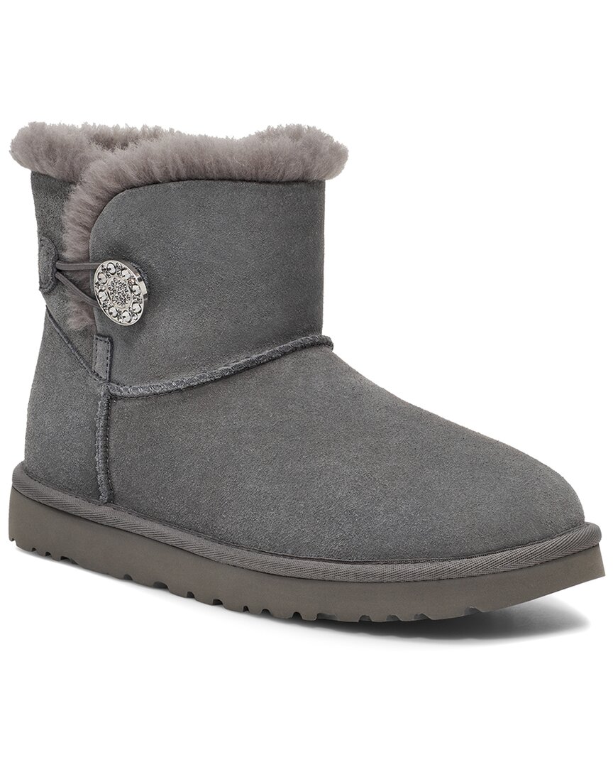 Ugg Mini Bailey Button Crystals Suede Boot