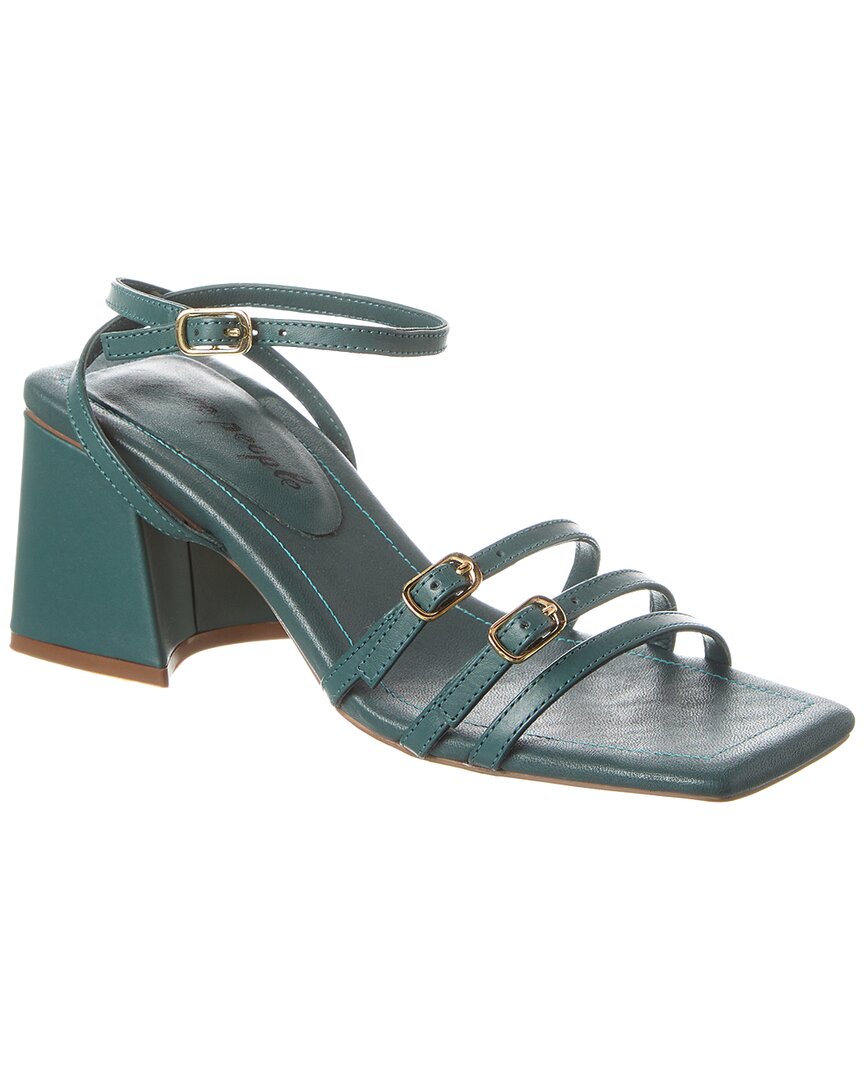 Shop Free People Niki Strappy Leather Sandal In Green