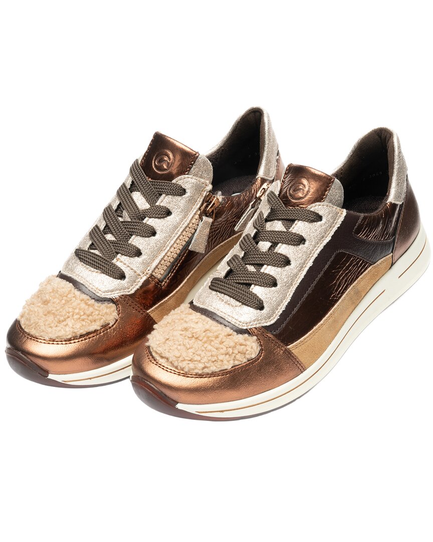Ara Obsidian Suede & Leather Sneaker In Brown