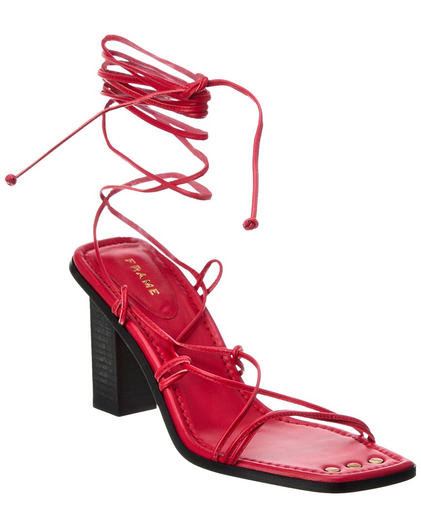 Shop Frame Denim Le Doheny Leather Sandal In Red