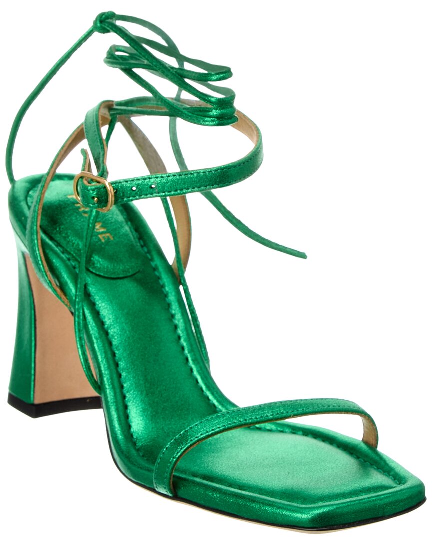 Shop Frame Denim Le Ramona Leather Sandal In Green