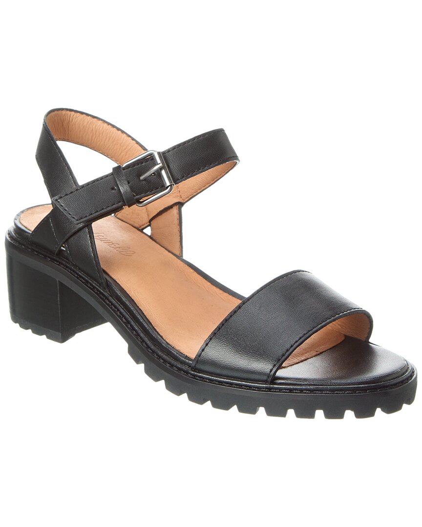 Shop Madewell The Erin Lug Sole Leather Sandal In Black