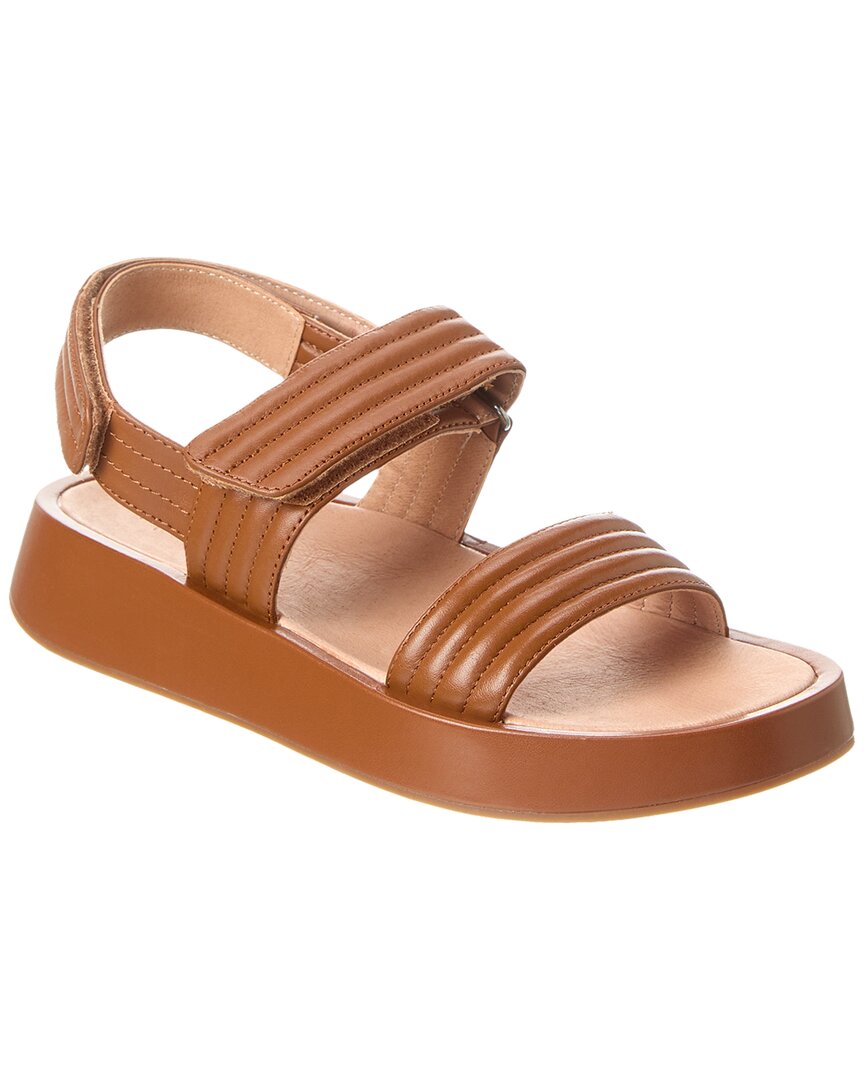 Shop Madewell Quilted Leather Flatform Sandal In Brown