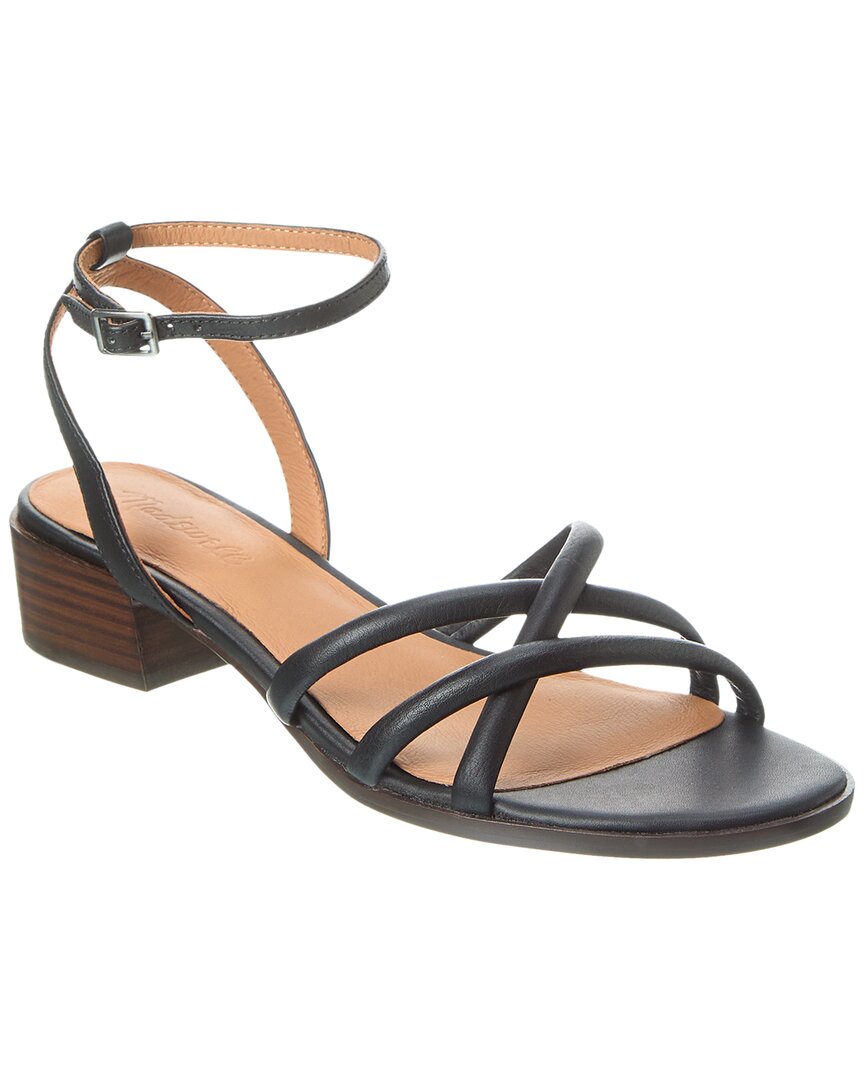 Shop Madewell Strappy Leather Sandal In Black