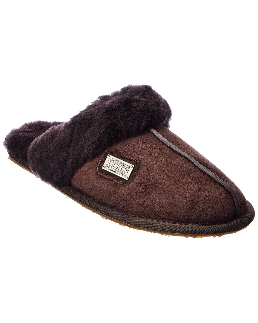 Australia Luxe Collective Closed Mule Sheepskin Slipper In Brown