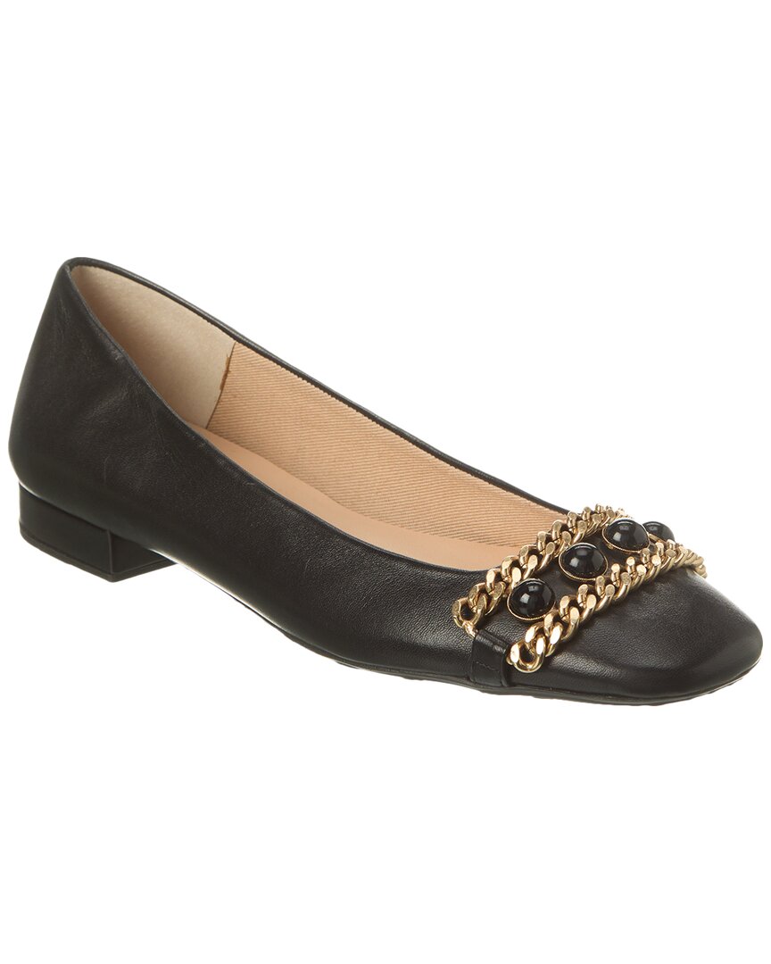 Shop French Sole Drum Leather Flat In Black
