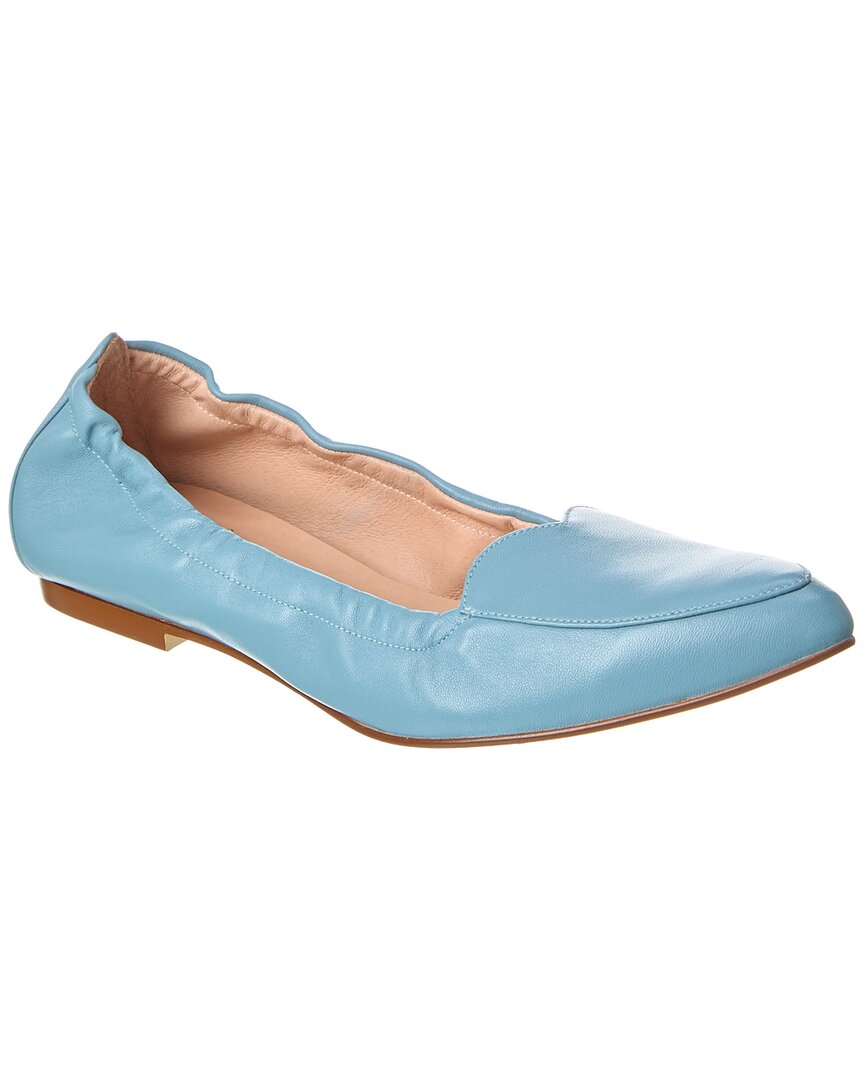 Shop French Sole Claudia Leather Flat In Blue