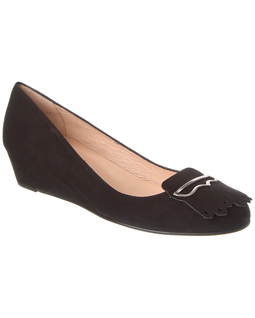Shop French Sole Evolve Suede Wedge Pump In Black