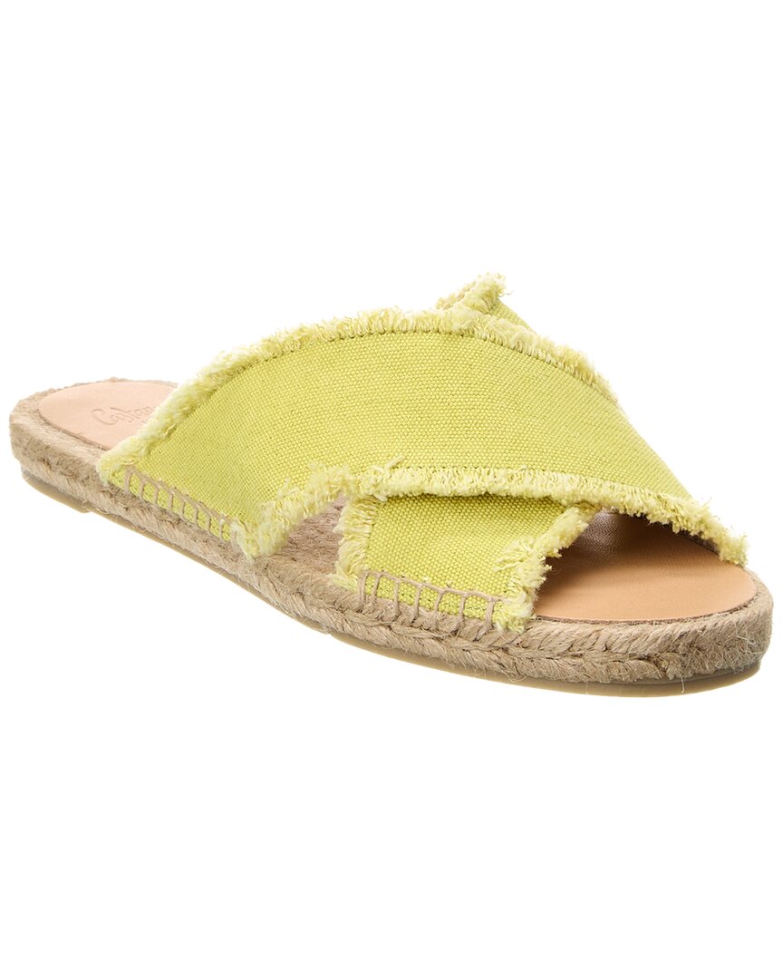 Shop Castaã±er Castañer Palmera Canvas Sandal In Yellow