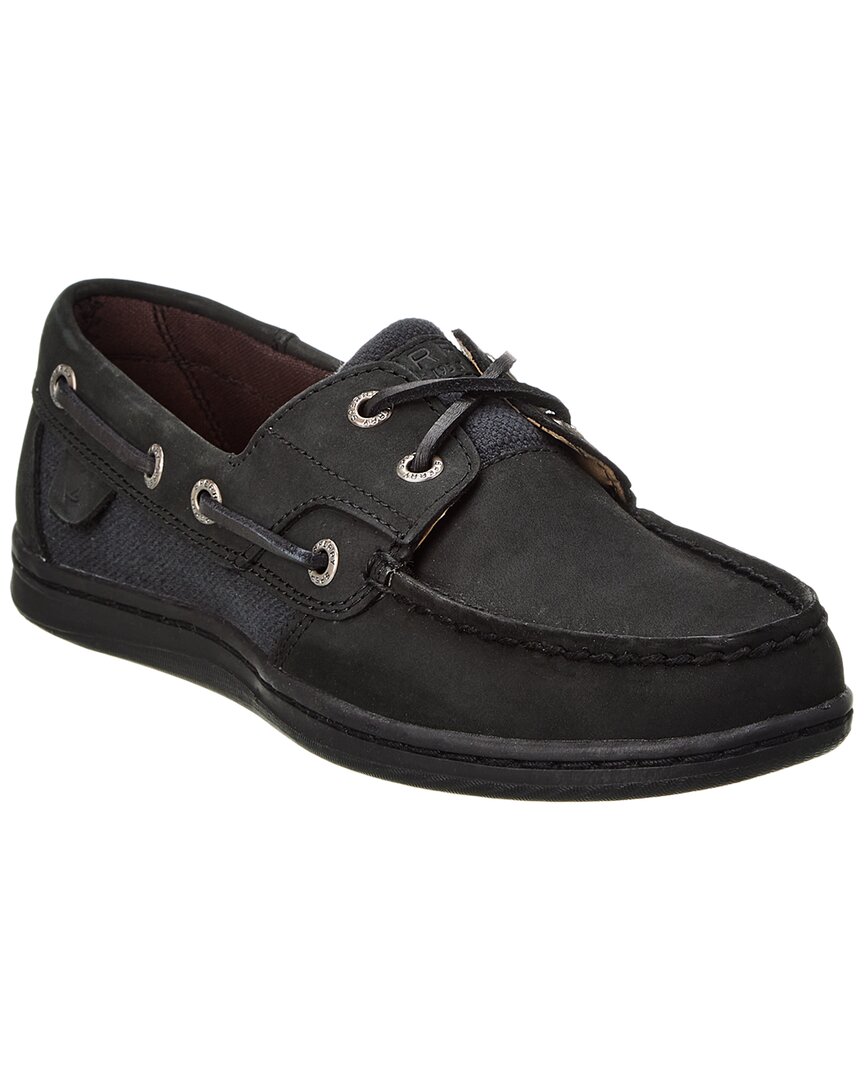 Shop Sperry Koifish Leather Boat Shoe In Black