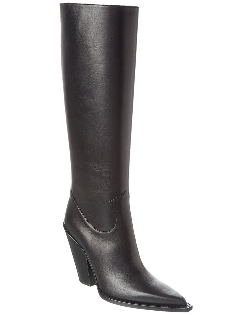 Shop Michael Kors Collection Gwen Leather Boot In Black
