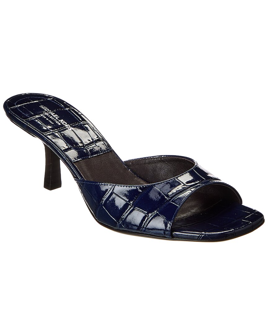 Michael Kors Collection Anita Runway Croc-embossed Leather Sandal