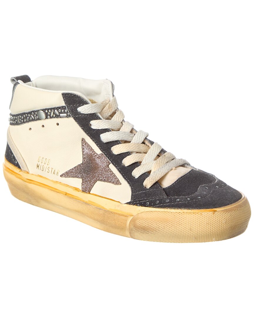 Pre-owned Golden Goose Midstar Leather & Suede Sneaker Women's In White
