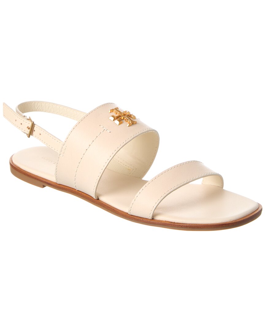Shop Tory Burch Mini Everly Back Strap Leather Sandal In White