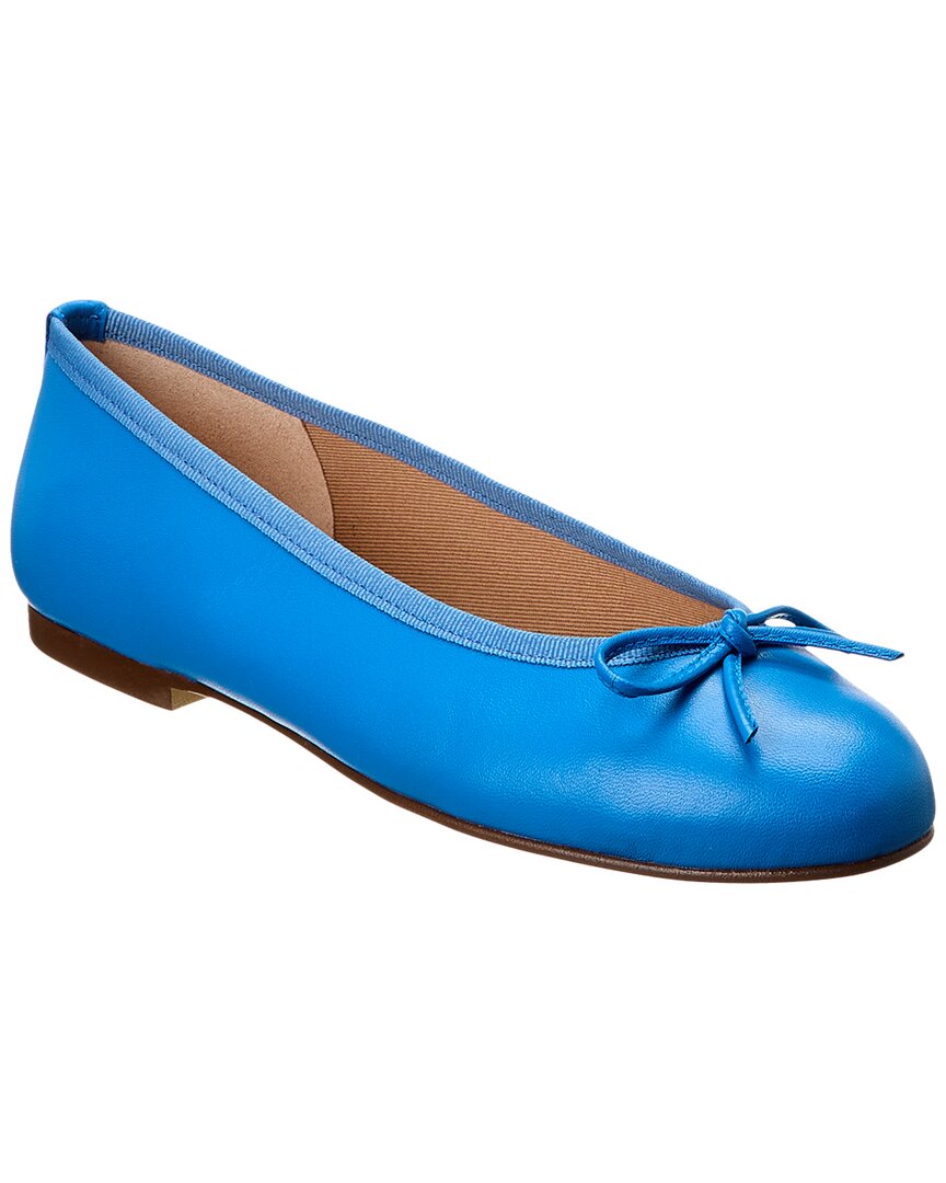 Shop French Sole Emerald Leather Flat In Blue